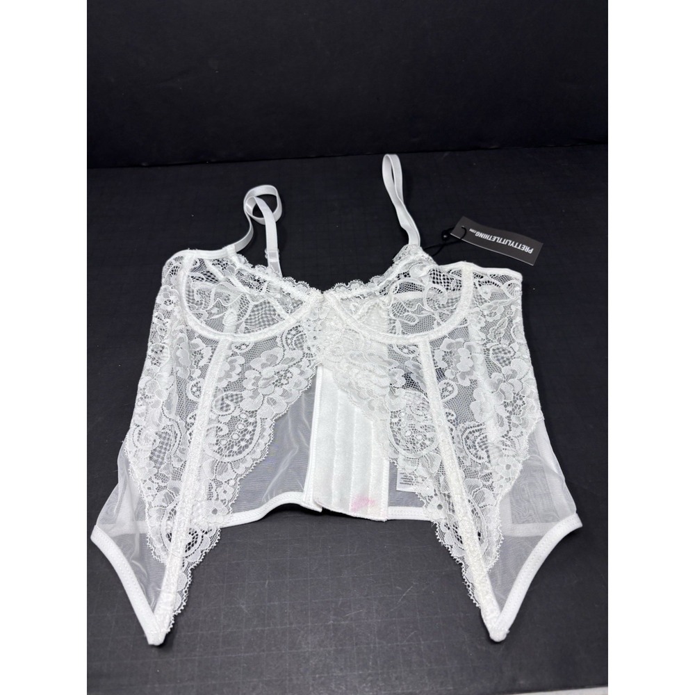Pretty little things Black Mesh Lace up Corset Size XS NWT